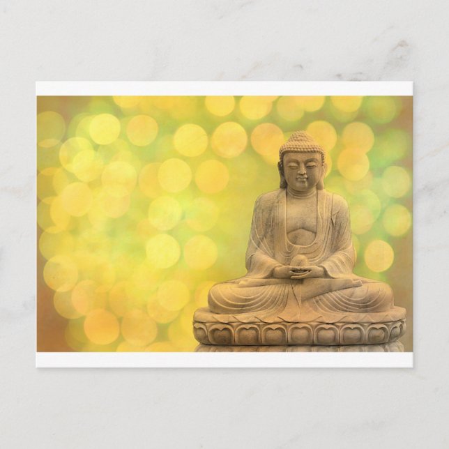 Buddha-Licht (gelb) Postkarte (Vorderseite)
