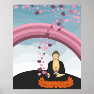 Buddha-Liebe-Herzen Poster