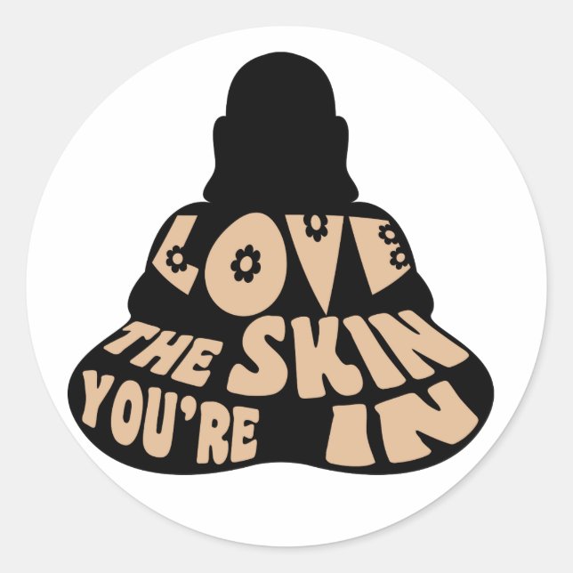 Buddha-Liebe Runder Aufkleber (Vorderseite)