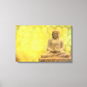 buddha light (yellow) leinwanddruck