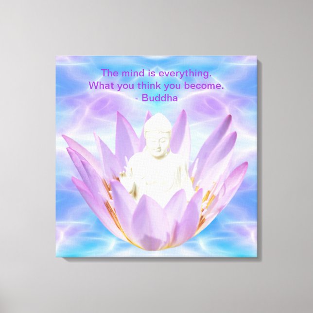 Buddha lila Lotus Blume Leinwanddruck (Vorderseite)