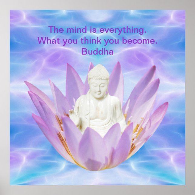 Buddha lila Lotus Blume Poster (Vorne)