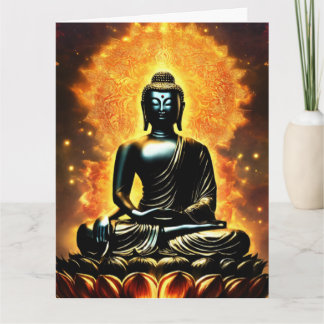 Buddha-Logo Weiß Liniiertes Gästebuch Karte