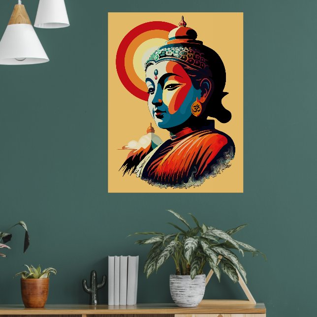 Buddha Lord Retro Pop Poster (Wohnzimmer 1)