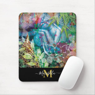 Buddha Lotus Mandala Personalize Monogram Boho Mousepad