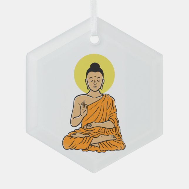 Buddha-Magnet Ornament Aus Glas (Vorderseite)