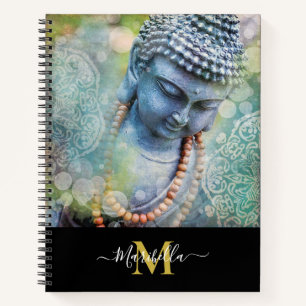 Buddha-Mala-Perlen-Mandala-Bohemian-Monogramm Notizbuch