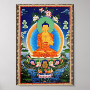Buddha Mandala Antique Tibetischer Thanka Poster