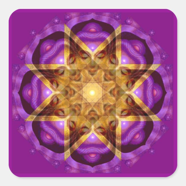 Buddha Mandala Art Quadratischer Aufkleber (Vorderseite)
