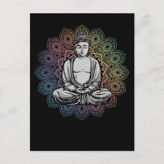 Buddha Mandala Yoga Spiritueller Buddhismus Postkarte (Vorderseite)