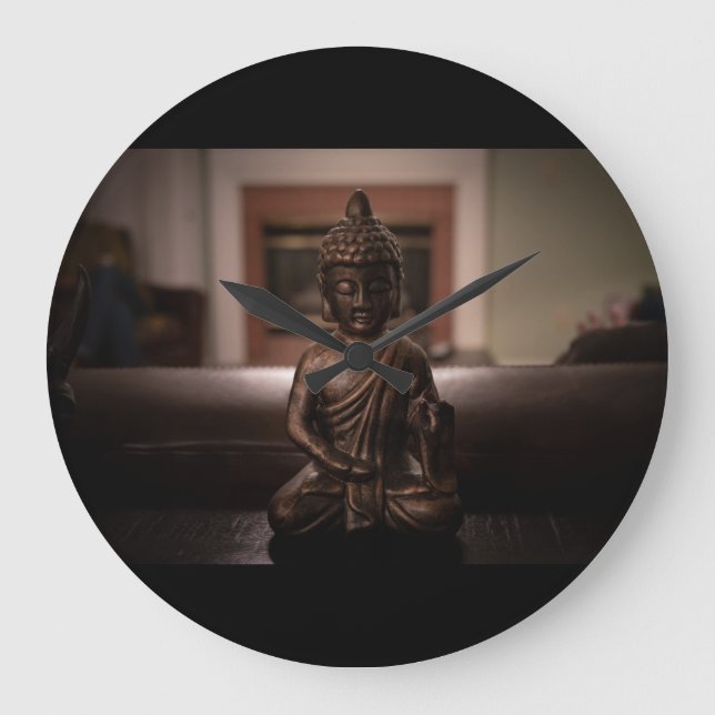 Buddha-Mauer Große Wanduhr (Vorderseite)