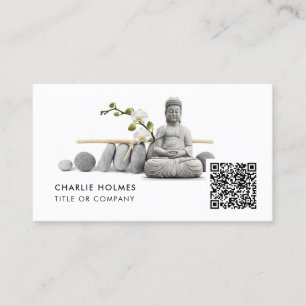 BUDDHA Mediation und Yoga Business Card   QR-Code Visitenkarte
