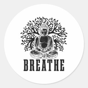 Buddha-Meditation Atmung Yoga Zen Buddhismus Yogi  Runder Aufkleber