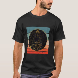 Buddha-Meditation Goldene Silhouette Mandala Flora T-Shirt