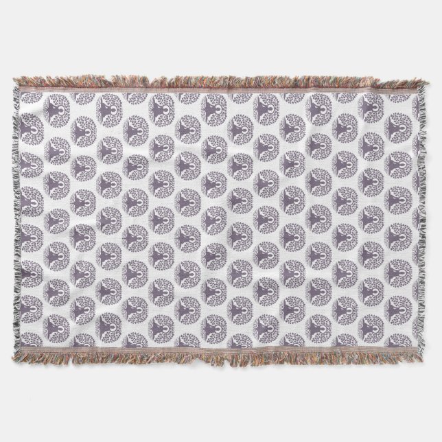 Buddha Meditation Lavender Pattern Decke (Vorderseite)