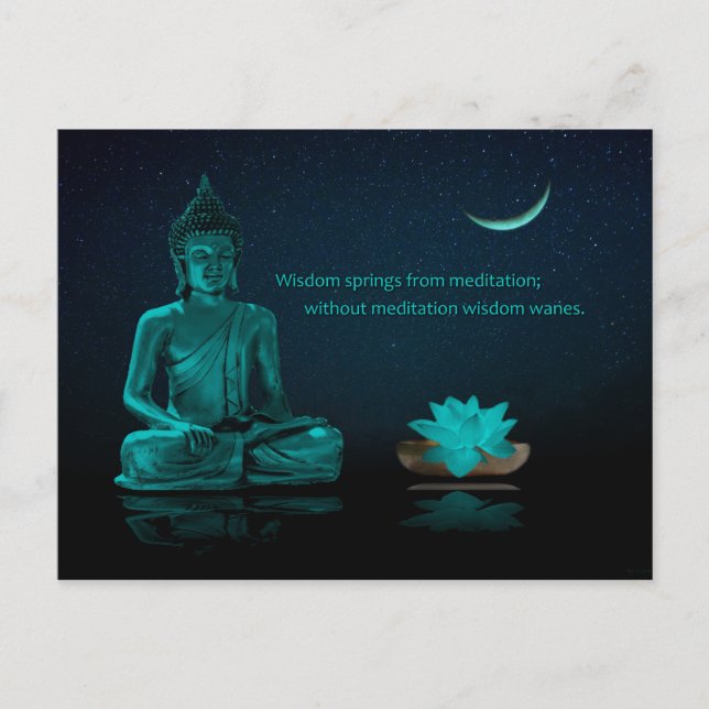 Buddha Meditation Lotus Blume Östliche Religion Postkarte (Vorderseite)