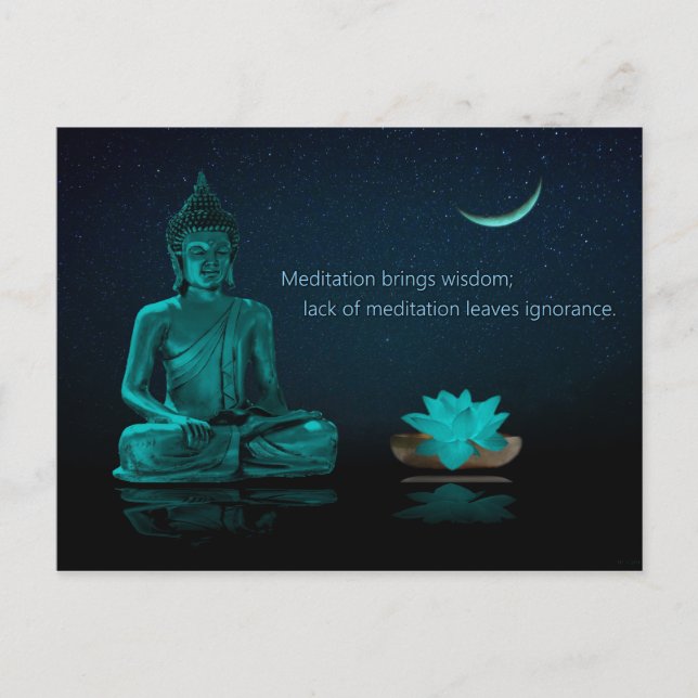 Buddha Meditation Lotus Blume Östliche Religion Postkarte (Vorderseite)