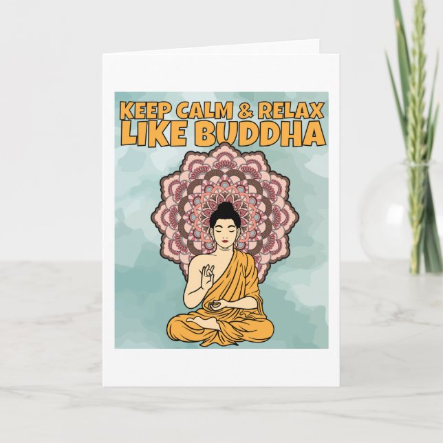 Buddha Meditation Mandala mit Sprichwort Karte (Vorderseite)