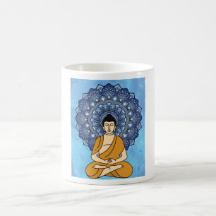 Buddha Meditation Mandala Retro Kaffeetasse