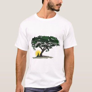 Buddha meditierendes Symbol elegantes flaches Silh T-Shirt