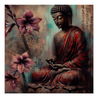 BUDDHA METALLIC PAINT ART #11 POSTER