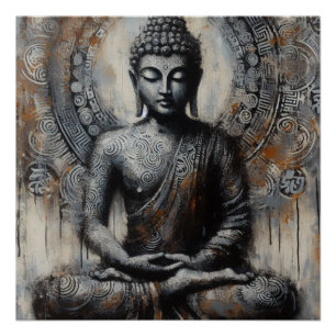 BUDDHA METALLIC PAINT ART #13 POSTER
