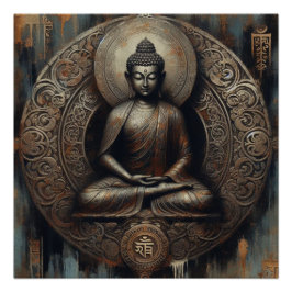 BUDDHA METALLIC PAINT ART #16 POSTER