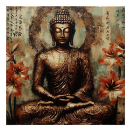 BUDDHA METALLIC PAINT ART #25 POSTER