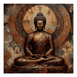 BUDDHA METALLIC PAINT ART #9 POSTER