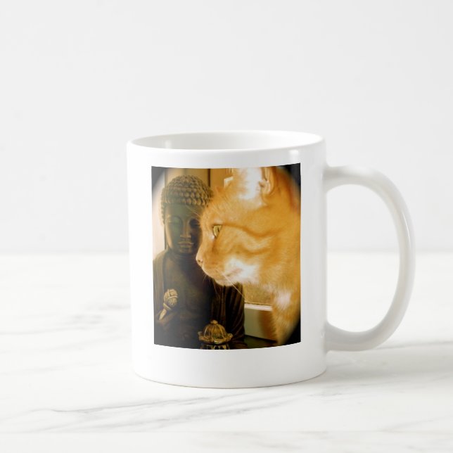 Buddha-Miezekatze Kaffeetasse (Rechts)