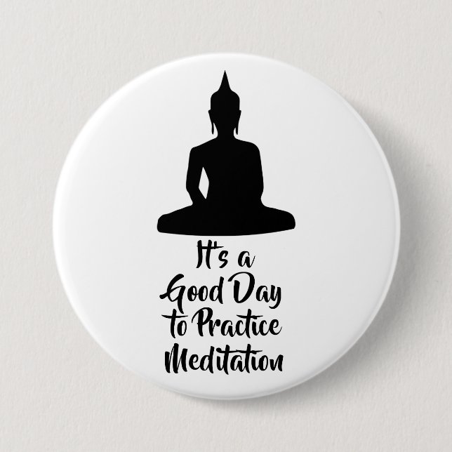 Buddha Mindfulness Meditation Motivation Button (Vorderseite)