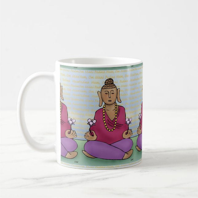 Buddha mit Blume auf einer Tasse vermitteln (Links)