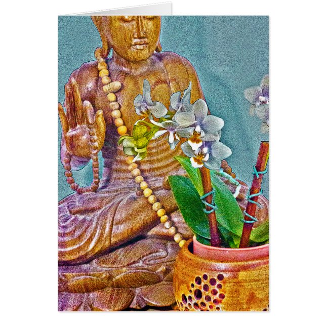 Buddha mit weißen Orchideen (Vorne)