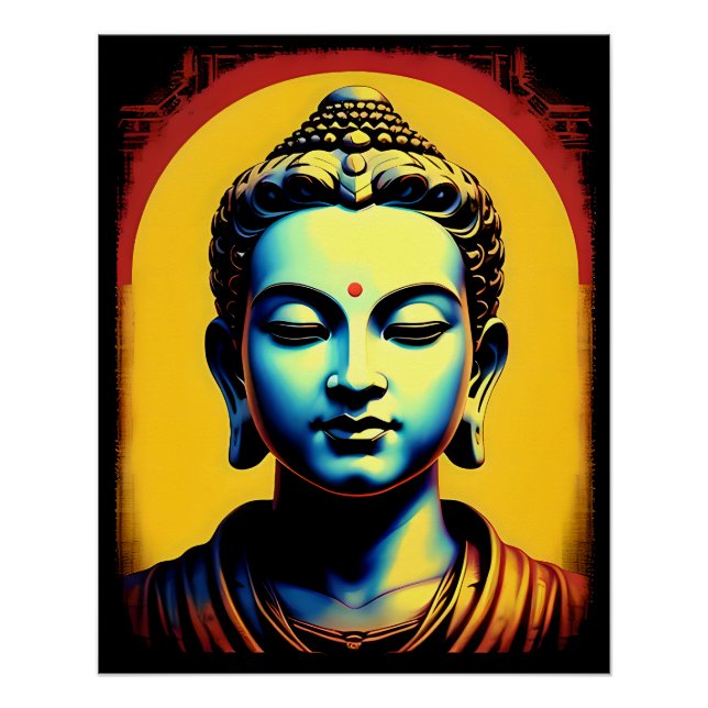 Buddha Moderne Kunst vermitteln Poster (Vorderseite)