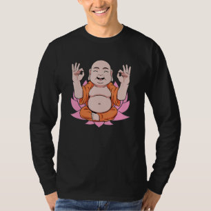 Buddha-Mönch Namaste Betend Beten Lächeln Glücklic T-Shirt