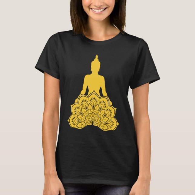 Buddha Monk Namaste Praying Pray Smile Happy Laugh T-Shirt (Vorderseite)