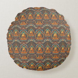 Buddha-Muster Rundes Kissen