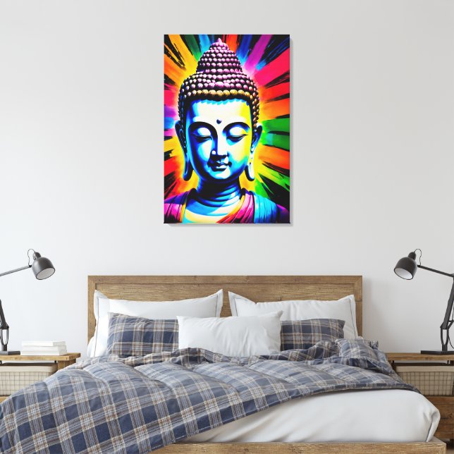 Buddha Neon Decor Leinwanddruck (Insitu (Schlafzimmer))