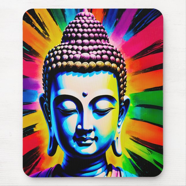 Buddha Neon Decor Mousepad (Vorne)