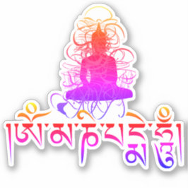 Buddha Om Mani Padme Hum Buddhistisches Mantra far Aufkleber