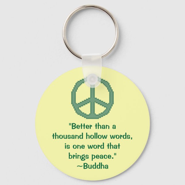 Buddha Peace Zitat Schlüsselanhänger (Vorderseite)