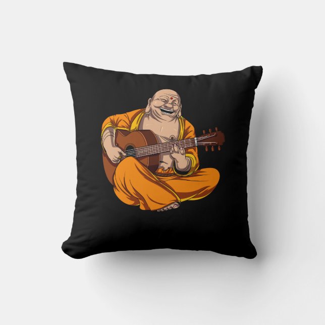 Buddha Playing Gitarre Zen Yoga Meditation Kissen (Vorderseite)