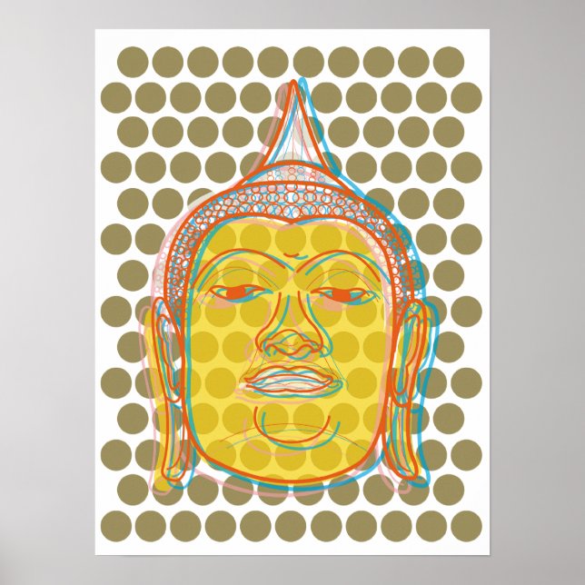 Buddha Pop Dots Poster (Vorne)