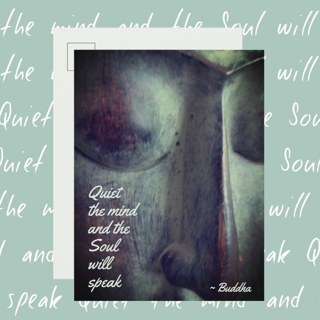 Buddha Quiet the Mind Quote Postcard Postkarte (Von Creator hochgeladen)