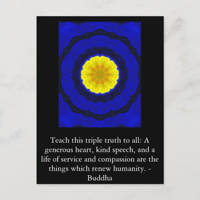 Buddha QUOTATION - Diese drei Wahrheiten.... Postkarte (Vorderseite)
