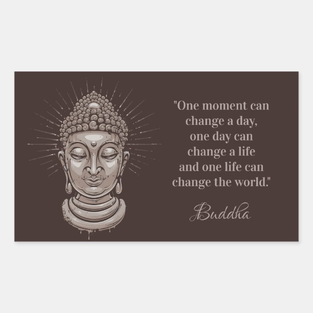 Buddha Quote-Aufkleber für benutzerdefinierten Tex Rechteckiger Aufkleber (Vorderseite)
