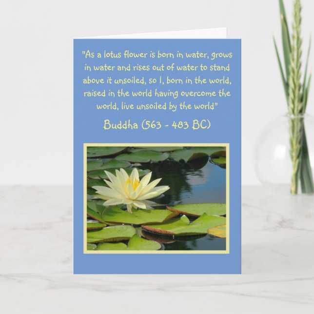 BUDDHA QUOTE/MOONLIGHT LOTUS BLOSSOM/BLANK KARTE (Vorderseite)