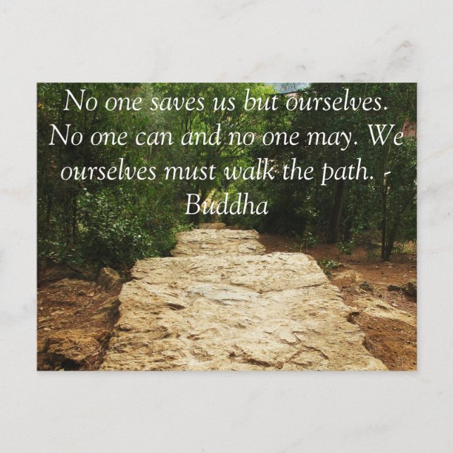 Buddha QUOTE über die persönliche Rettung und die  Postkarte (Vorderseite)