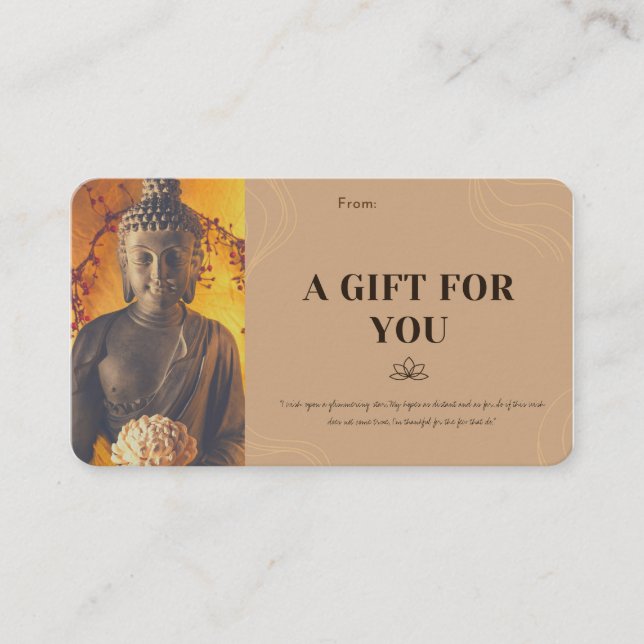 Buddha Quotes Ein Geschenk für Sie Personalisiert Visitenkarte (Vorderseite)