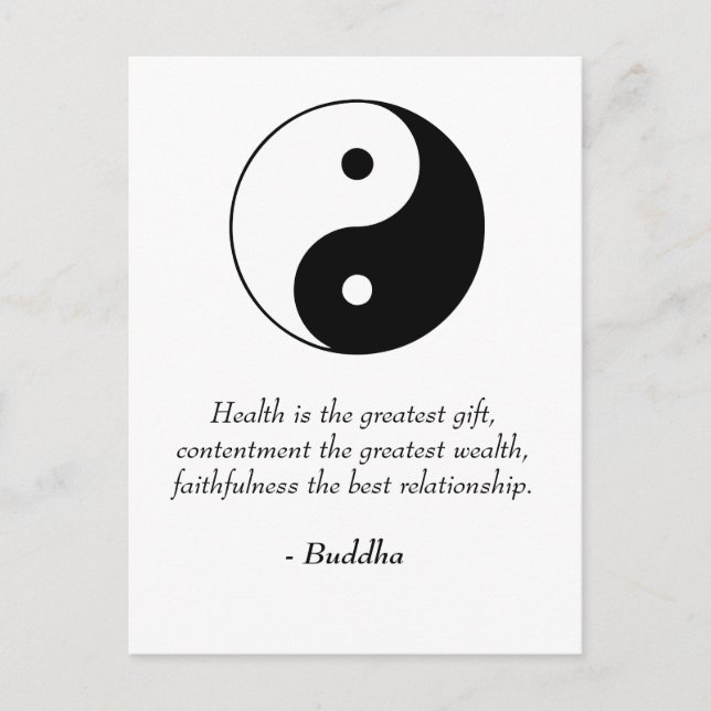 Buddha Quotes - Gesundheit, Inhalt, Treue Postkarte (Vorderseite)